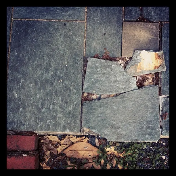 Satellite photo of damage caused by the most recent quake